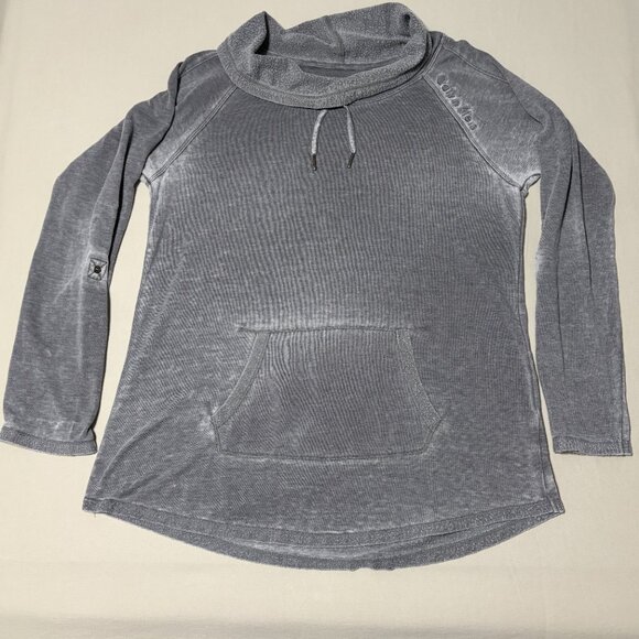 Calvin Klein Gray Cowl Neck Pullover Sweatshirt M Distressed Grunge Soft Knit - Picture 6 of 16